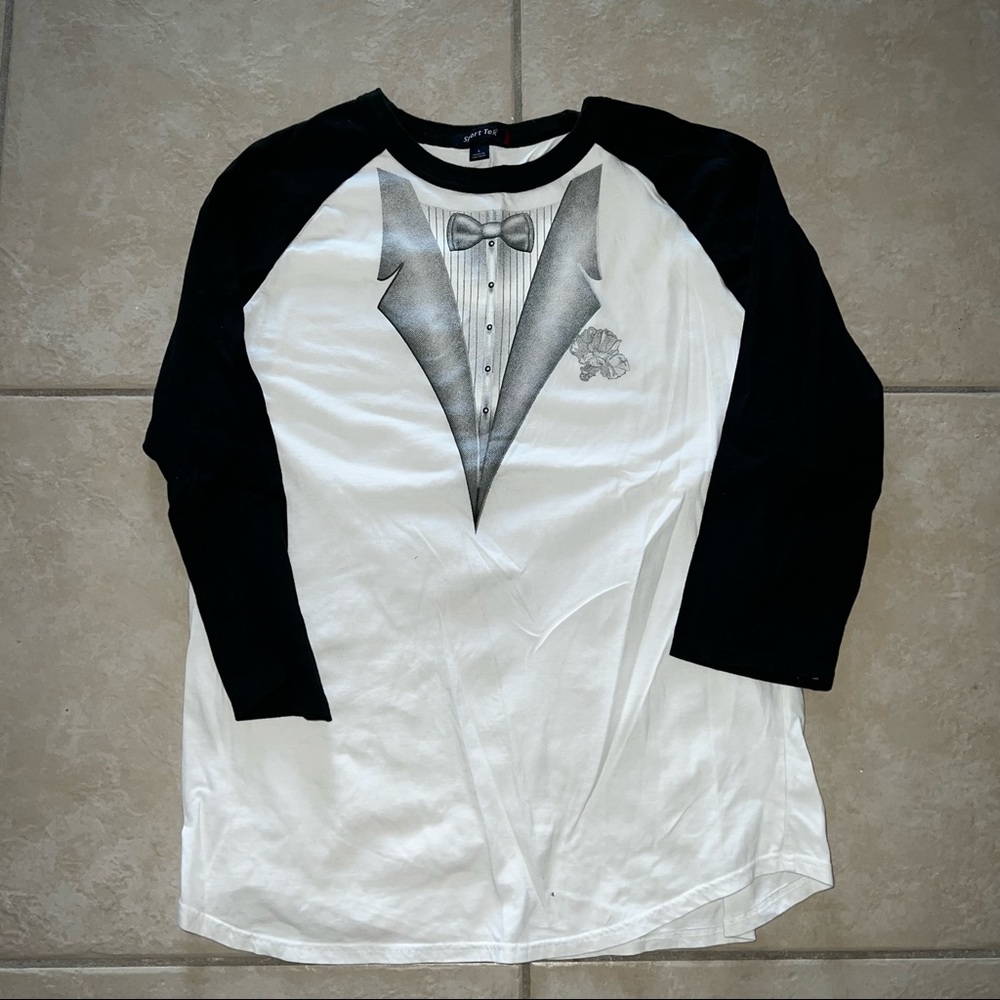 Sport Tek tuxedo t shirt L baseball shirt